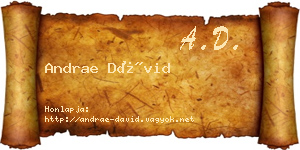 Andrae Dávid névjegykártya