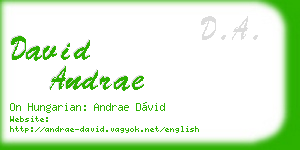 david andrae business card